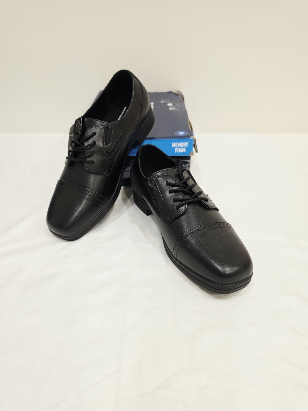 Stafford Black Dane Jr. Cap-Toe Lace-Up Dress Oxfords